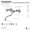 Kingston Brass KS216MB Kingston Two Handle Wall Mount Bathroom Faucet, Matte Black KS216MB